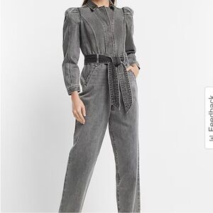 Express Charcoal Denim Jumpsuit